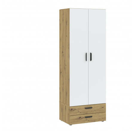 Šatní skriňa s podstavcom BASIC 2D2S, Dub Artisan/Biela