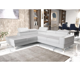 Rohová sedacia súprava TOSCANIA II priemer 30x250 - biela eko koža, ľavá