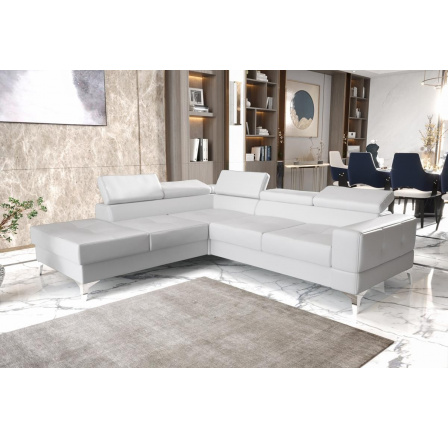 Rohová sedacia súprava TOSCANIA II priemer 30x250 - biela eko koža, ľavá Rohová sedacia súprava TOSCANIA II priemer 30x250 - biela eko koža, ľavá