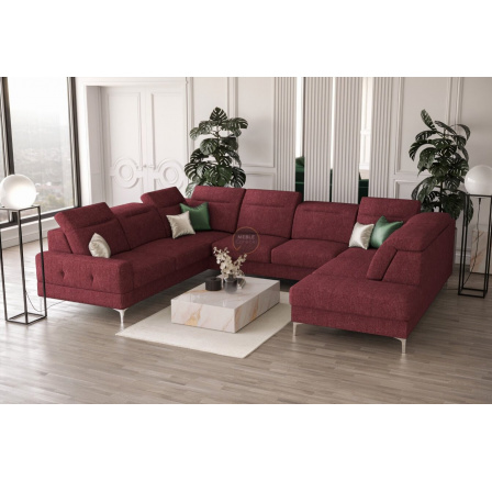 Rohová sedacia súprava MALIBU MAX I 260x350x220 cm - červená, ľavá strana
