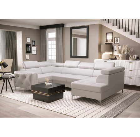 Rohová sedacia súprava ORION MAX II s funkciou spania 165x350x185 cm - biela eko koža, ľavá Rohová sedacia súprava ORION MAX II s funkciou spania 165x350x185 cm - biela eko koža, ľavá