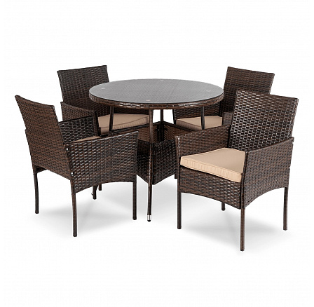 Súprava Záhradného Nábytku AZUL Hnedá/Béžová