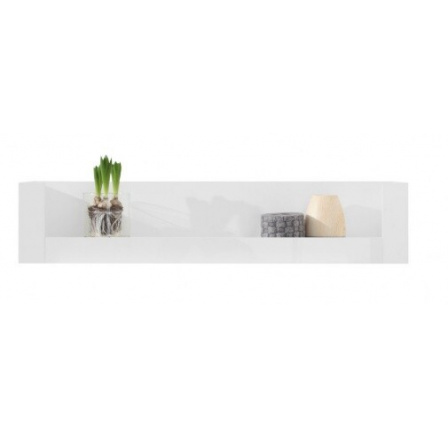 Regál BERGEN - BE12, biely Lux + biely vysoký lesk