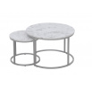 Konferenčný stolík PAOLA sada, mramor/strieborná