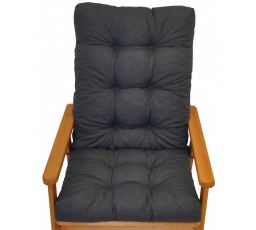 Vankúš na záhradné kreslo s mašľou - látka tmavosivá melír