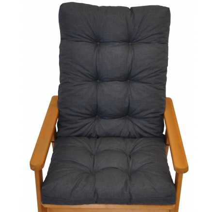 Vankúš na záhradné kreslo s mašľou - látka tmavosivá melír
