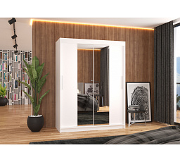 Posuvná skriňa so zrkadlom INESS 150 Biela+Biela