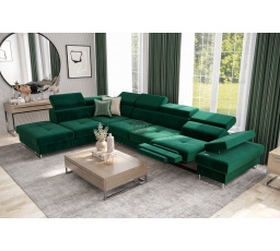 Rohová sedacia súprava GALAXY, relax s funkciou spania 225X350 cm - voliteľný odtieň - ľavá