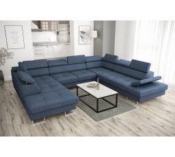 Rohová sedacia súprava GALAXY MAX I s funkciou spania 280x350x225 - modrá, pravá