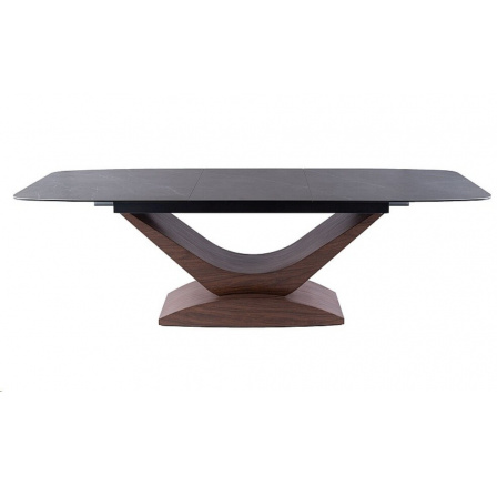 Jedálenský stôl DOLCE KERAMIKA, efekt sivý mramor/orech