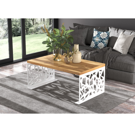 Konferenčný stolík SEMARA 100x60 Biely+Artisan