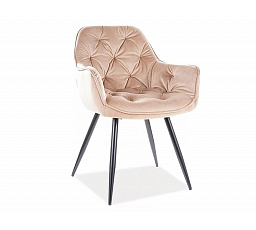 Jedálenská stolička CHERRY Velvet čierna/béžová Velvet Bluvel 28