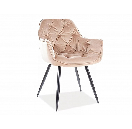 Jedálenská stolička CHERRY Velvet čierna/béžová Velvet Bluvel 28 Jedálenská stolička CHERRY Velvet čierna/béžová Velvet Bluvel 28