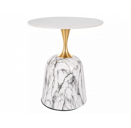 Konferenčný stôl FAMA, Efekt mramoru/Biely lesk/Zlatá