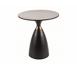 Konferenčný stôl GEMINI, Efekt bieleho mramoru/Čierna/Zlatá