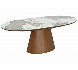 STÔL MAROCCO KERAMICKÝ BIELY PANDORO / ORECH 160(200)X90