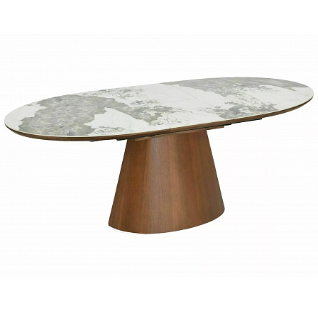 STÔL MAROCCO KERAMICKÝ BIELY PANDORO / ORECH 160(200)X90