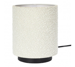 Lampa stołowa z kloszem boucle biała