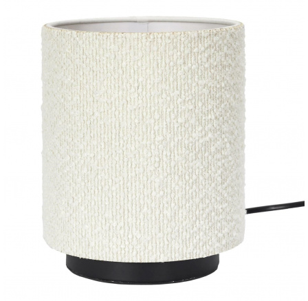 Stolná lampa s bielym tienidlom boucle