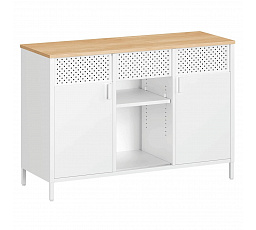 Komoda 110x40x76cm, kov, bílá, AUK-E1420 WT