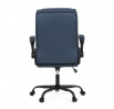 Kancelárska stolička, tmavomodrá ekokoža, vreckové pružiny, kovový kríž, kolieska na tvrdú podlahu