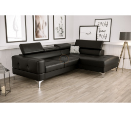 Rohová sedacia súprava TOSCANIA MINI s funkciou spania 170x250 cm - čierna eko koža, pravá