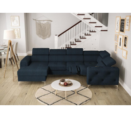 Rohová sedacia súprava ORION MAX III, relax s funkciou spania 165x320x190 cm - modrá, pravá