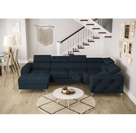 Rohová sedacia súprava ORION MAX III, relax s funkciou spania 165x320x190 cm - modrá, pravá Rohová sedacia súprava ORION MAX III, relax s funkciou spania 165x320x190 cm - modrá, pravá