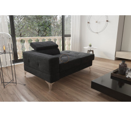 Sofa leňoška TOSCANIA 135 cm - čierna, pravá strana
