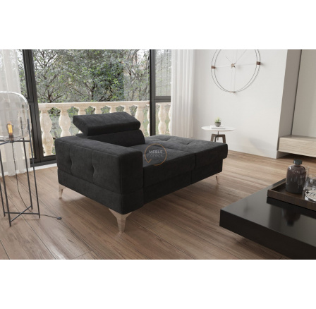 Sofa leňoška TOSCANIA 135 cm - čierna, pravá strana