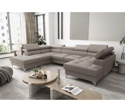 Rohová sedacia súprava TOSCANIA MAX II 170x350x220 prírodná koža - ľavá, Béžová koža