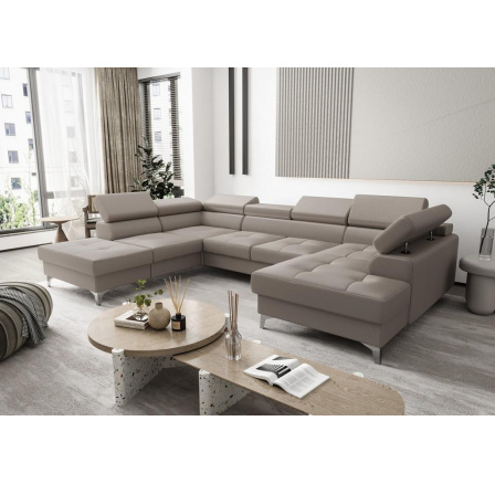 Rohová sedacia súprava TOSCANIA MAX II 170x350x220 prírodná koža - ľavá, Béžová koža Rohová sedacia súprava TOSCANIA MAX II 170x350x220 prírodná koža - ľavá, Béžová koža