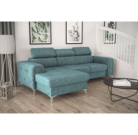 ROHOVÁ POHOVKA ORION MINI ĽAVÁ S FUNKCIOU SPANIA 255x165 CM AR75 (ODTIEŇ MODREJ) - RÝCHLE ODOSLANIE