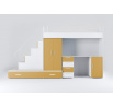 Vyvýšená posteľ PARADISE 5, Biela Žltá matná