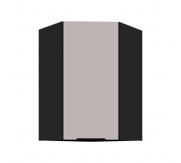 Horná skrinka ARONA - 60x60 GN-90 1F (45°), Čierna mat/Kašmír