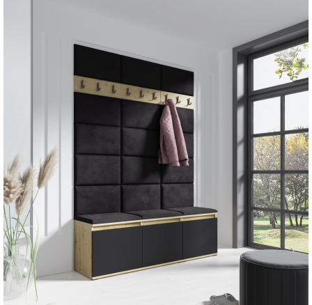 Predsieňová stena EMI 6, Trinity 16/Artisan + Black