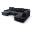Rohová sedacia súprava v tvare L Olga čierna