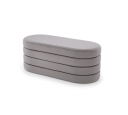 Taburet CALPI s úložným priestorom, Sivý Velvet