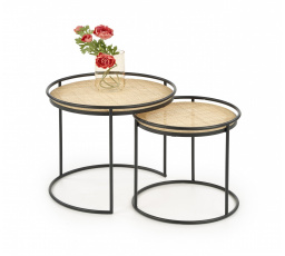 Konferenčný stôl MANADO, prírodný ratan/čierna