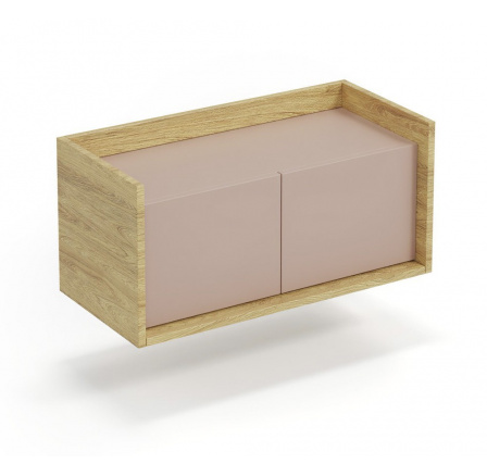 Šatníková skriňa MOBIUS LOWBOARD 2D, prírodná/staroružová Šatníková skriňa MOBIUS LOWBOARD 2D, prírodná/staroružová