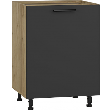 Kuchynská dolná skrinka VENTO D-60/82, antracit/dub wotan