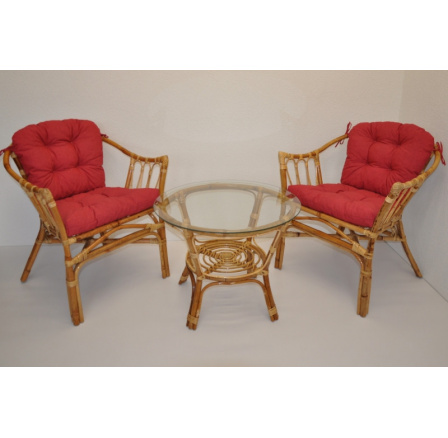 Ratanová sedacia súprava Subaliu - bordová melír