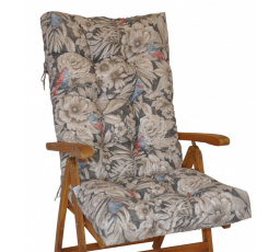 Poduška na teakové záhradné kreslo vysoké - motív vtáky na tmavej