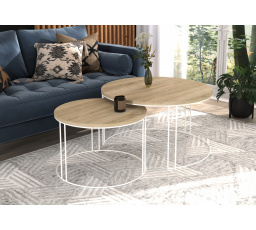 Konferenčný stolík 2v1 ETTA Biela+Sonoma