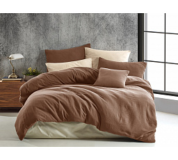 Mušelínové obliečky 140x220, 70x90 cm hnedé
