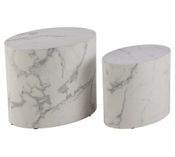 Sada konferenčných stolíkov Mice biely mramor