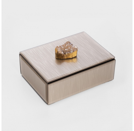 Šperkovnica PIERRE zlatá s kameňom 16x12 cm 705243