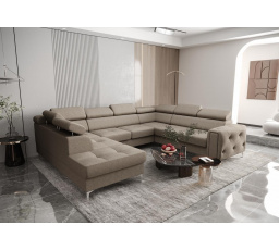 Rohová sedacia súprava ORION MAX I s funkciou spania 225X350X255 cm - hnedá, pravá