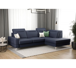 Rohová sedacia súprava MALIBU MINI prírodná koža 180X250 - pravá, Modrá koža
