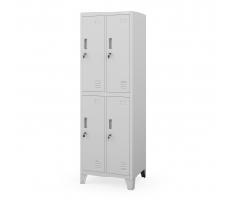 Kovová šatní skriňa BARTEK 2 Plus, Sivá